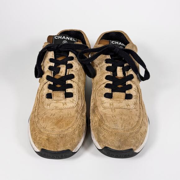 Chanel 22A Suede CC Print Sneaker - Women’s 9 - Picture 3 of 10